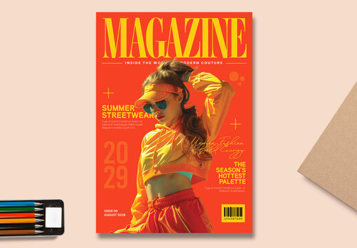 Modern Fashion Magazine Cover Template