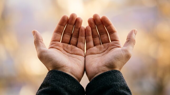 Hands cupped together in a gesture of prayer or supplication