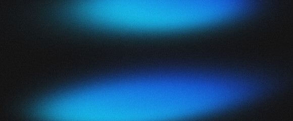 Fototapeta premium Two blue glowing oval shapes on dark background abstract light effect noise texture