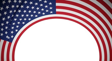 Fototapeta premium American flag arc with white space for text