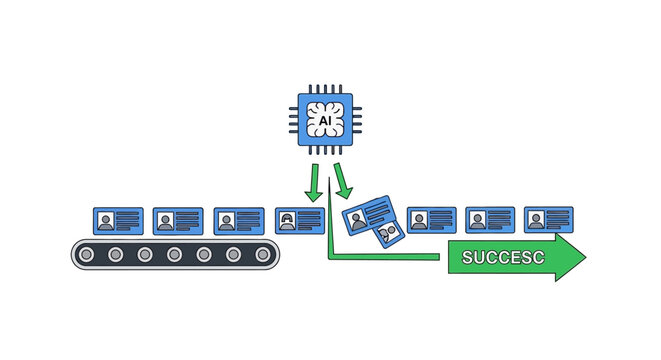 A digital processor manages an automated assembly line for identification cards