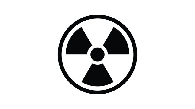 Radioactive Symbol Silhouette Black And White Icon On White Background