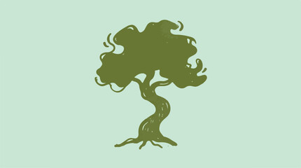 Fototapeta premium Abstract tree silhouette with wobble effect