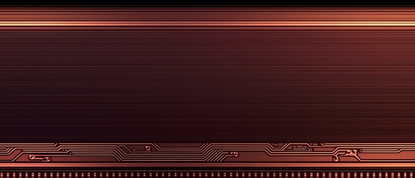 Abstract copper circuit technology background with metallic lines and digital interface