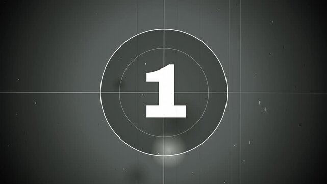 Retro 16mm Film Universal Leader Countdown with Clock Wipe