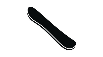 Angled snowboard silhouette icon on dark background. © Kadal