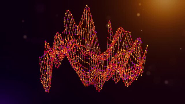 Animated Australia map reveal built from neural network connections and colorful data nodes with connected intelligence text over a glowing purple and orange bokeh background.
