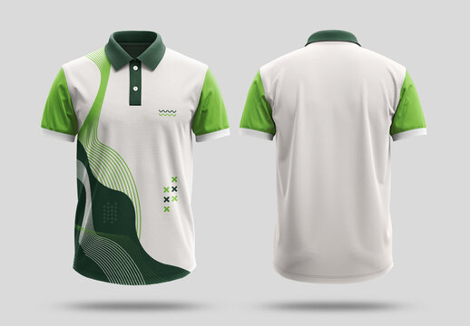 Abstract Wave Polo Tshirt Design Template
