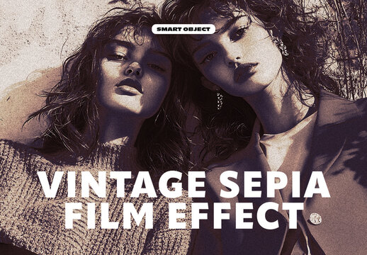 Vintage Sepia Film Photo Effect Template