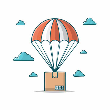 Delivery Parachute with Cargo Box