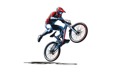 Fototapeta premium BMX rider performing aerial stunt trick.