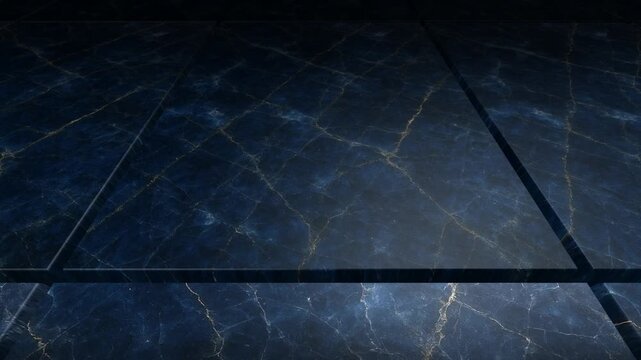 Stunning tracking shot over natural Sapphire tiles with mineral deposits showcasing the deep royal blue color variations and premium geological formations