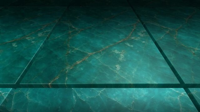 Breathtaking camera glide over natural Paraiba Tourmaline tiles with mineral deposits showing the world famous glowing electric turquoise copper colors