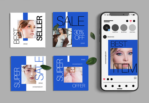 Creative Fashion Social Media Post Template Set
