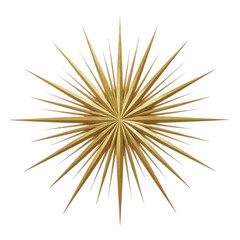 Naklejka premium Golden Starburst Ornament Isolated on Transparent Background