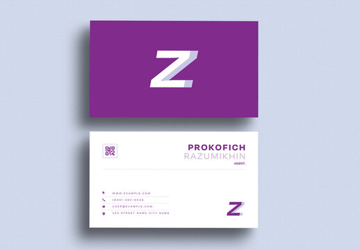 Minimal Purple Business Card Template