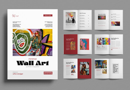 Modern Minimal Wall Art Portfolio Magazine Template