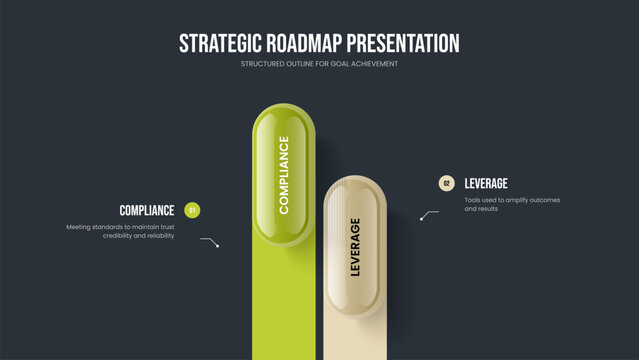Company Portfolio Two Element Infographic Slideshow Design. Professional Growth 2 Step Diagram Frame Template. Enterprise Performance Presentation Layout Vector Illustration.