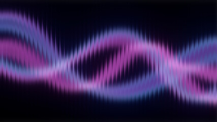 Neon Abstract Soundwave Background with Glowing Pink and Blue Light Waves