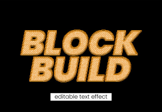 Retro Pixel Block Text Effect Template