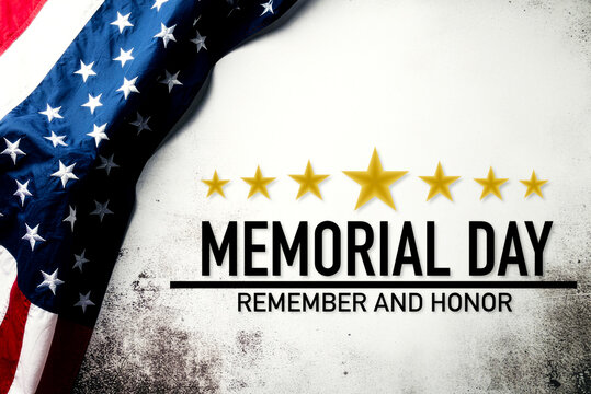 American flag on memorial day in the USA	