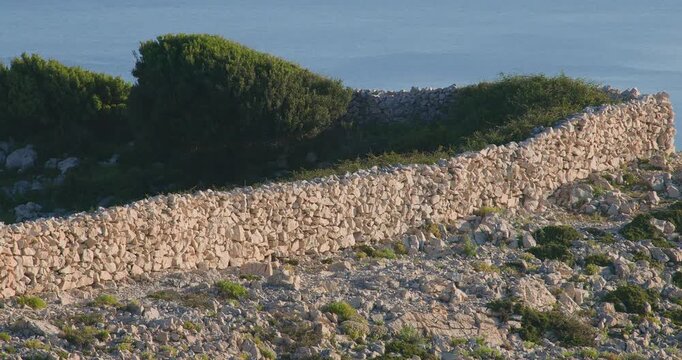 Dry-Stone Wall on Rab Island, Croatia
