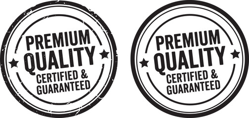 Obraz premium Premium quality certified and guaranteed round rubber stamp badge icon