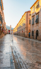 Obraz premium Dubrovnik Old Town, traditional Mediterranean stone architecture and historic charm, Croatia. Clock Tower of Dubrovnik