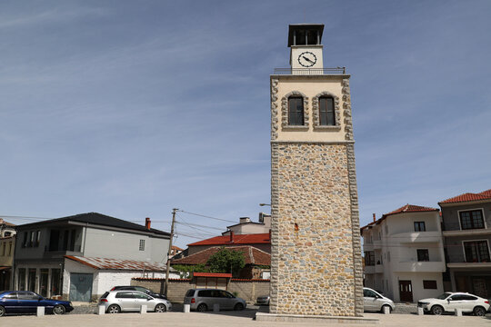The Clock Tower of Korca is a historic Ottoman clock tower from the 18th century, Albania