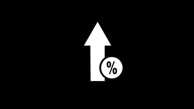 Interest rate increase arrow Financial, business, and statistical analysis black background animation 4k video