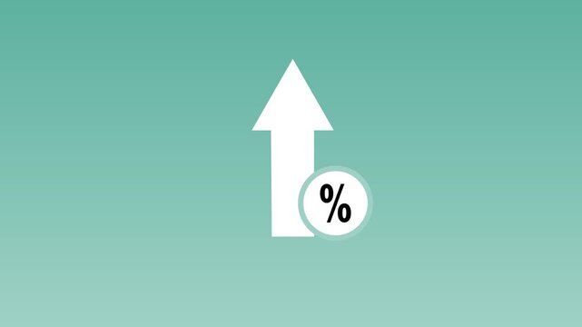 Interest rate increase arrow Financial, business, and statistical analysis.animation 4k video