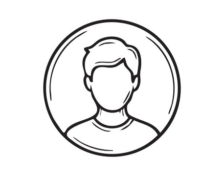 Basic Asian avatar. Circular depiction of Asian male person. Icon representing Asian man for online profiles. Minimalist circular avatar of Asian male suitable for social and professional sites