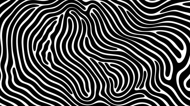 Abstract Organic Seamless Pattern with Fluid Biomorphic Lines and Modern Maze Texture Background