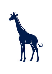 Fototapeta premium Silhouette of a graceful giraffe standing tall.
