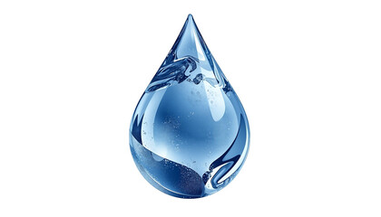 Fototapeta premium Crystal clear water droplet reflecting light on transparent background minimal design