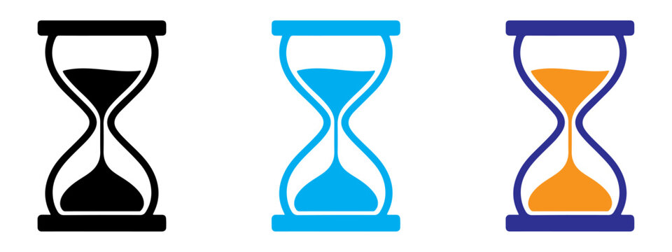 Hourglass icon, symbol vector illustration. Sand watch icon set. Editable stroke. Reload hourglass timer