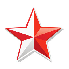 Obraz premium 3D red star icon on transparent background