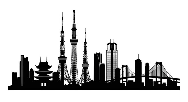 Tokyo Skyline Silhouette: Iconic Landmarks and Modern Architecture