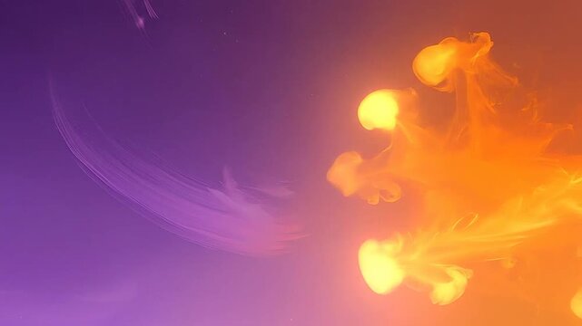 Abstract background featuring vibrant purple streaks and a glowing golden light source