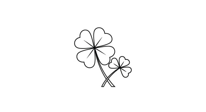 Four leaf clover plant drawing.