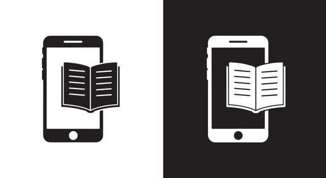 e-book reader app icon vector illustration: Editable line icons. Vector illustration - Glyph and solid icon set - Icon vector