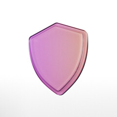 Shield shape with gradient 3d render on white background © Volt_Design