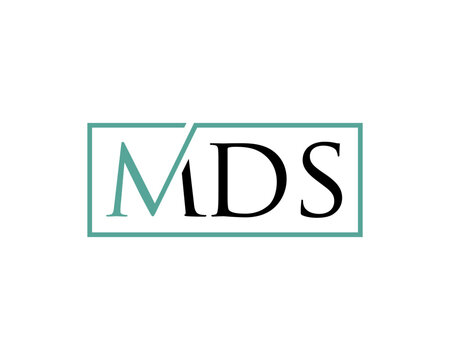 A logo featuring the letters MDS, with the M in teal and DS in black, enclosed within a teal rectangular frame with a diagonal division.