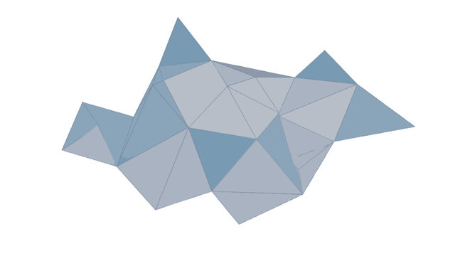 Geometric polygonal blue wolf animal illustration