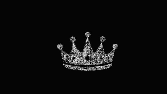 Sketch crown icon animation - smooth progressive reveal