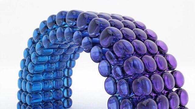 Blue and purple glass bead archway.