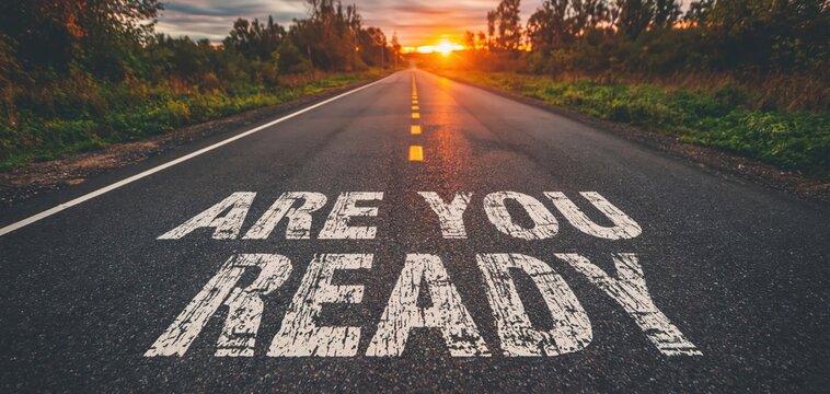 Ready for the future on this asphalt road highway sunset motivation challenge opportunity