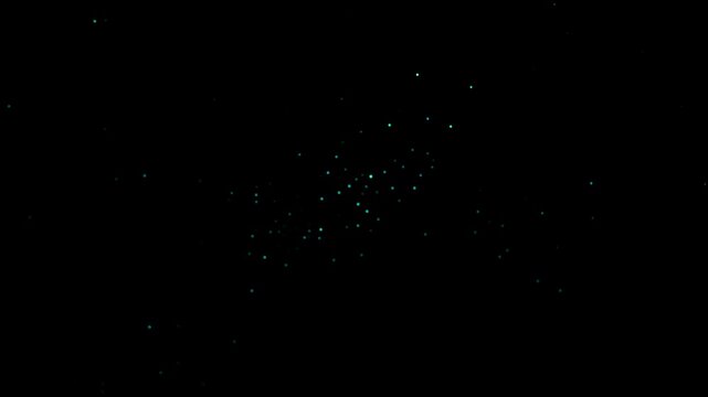 New Zealand bioluminescent glowworm in the dark in Waitomo Caves, Waikato region, New Zealand, wide shot