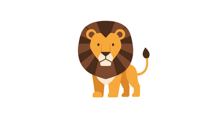 Friendly cartoon lion character with thick brown mane © farel