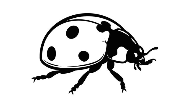 Black silhouette of a ladybug